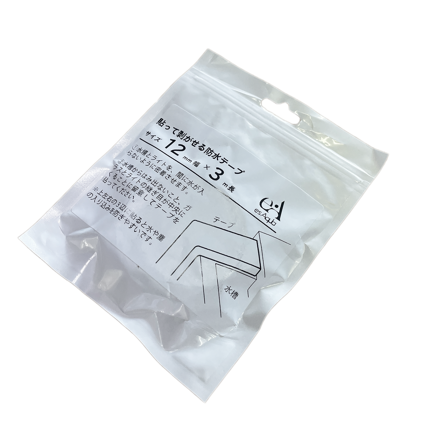 eaAqua 水槽バックライト用 防水テープ 12ｍｍ×3ｍ 貼って剥がせる防水テープ 水槽用